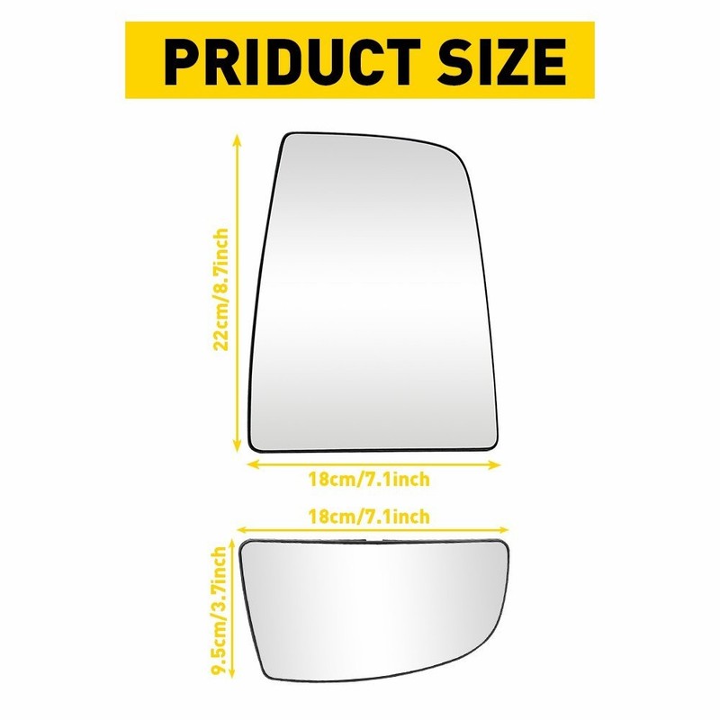 For Ford Transit 2015-22 150 350 250 Mirror Upper Glass Lower Heated Left Right