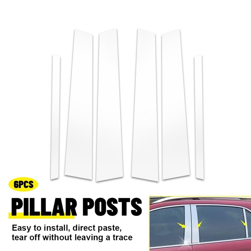 6X Silvery Pillar Posts Door Trim Window Cover For Lincoln Town Car 1998-2011 PO