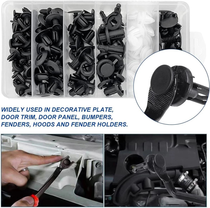 100PCS* Car Retainer Auto Fasteners Push Trim Plastic Clips Pin Rivet Bumper Kit gallery