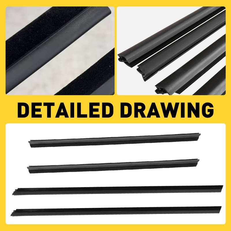 4X Door Weatherstrip Window Moulding Trim Seal Belt For Honda Fit Jazz 2008-2013 gallery