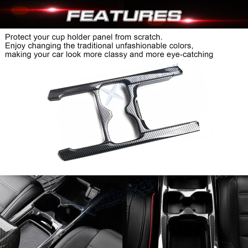 For Honda CRV 2021 2022 Center Consoles Cup Holder Trim Carbon Fiber Grain Decor gallery