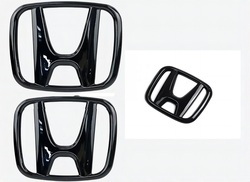 3PCS For 2022-UP Civic 11th Glossy Black Front Griile Emblem Rear Badge
