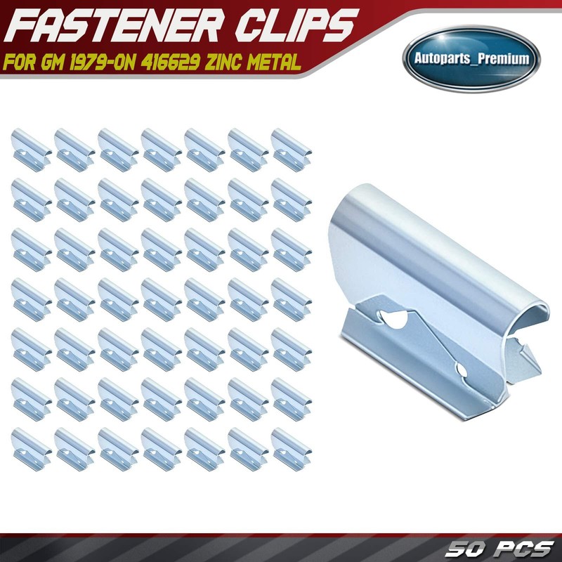 50x Metal Zinc Upholstery Retainer Clips Fasteners for GM 1979-on 416629 Durable