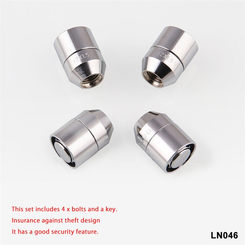 Car Anti Theft Security Locking Wheel Nut M12x1.5 Alloy Steel With Key Accessory gallery