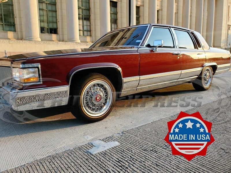 1987-1992 Cadillac Fleetwood Brougham Chrome Rocker Panel Trim FL 6" Cover 12Pc gallery