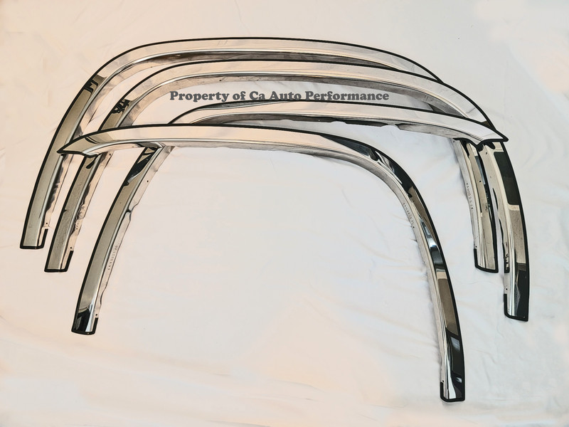 Fits 2007-2013 Sierra Polished Stainless Steel Fender Trim Molding Flares 2"
