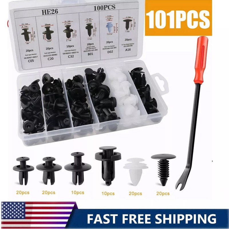 Car Push Pin Rivet Bumper Door Trim Panel Retainer Clip Fastener Kit For Lexus