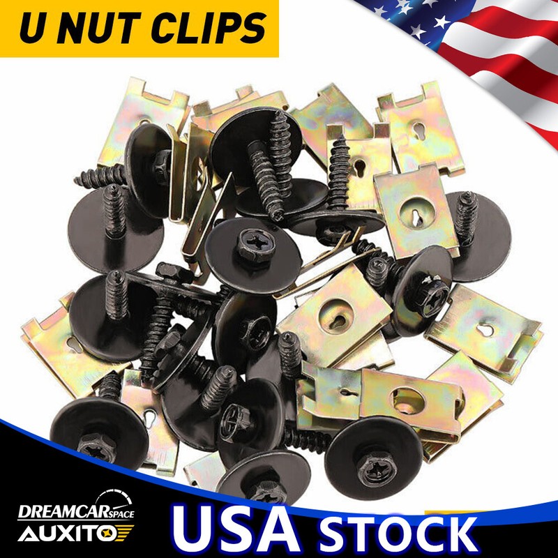 40x Bumper Body Bolts U-nut Clip Engine Fastener Cover Under Shield Splash Guard
