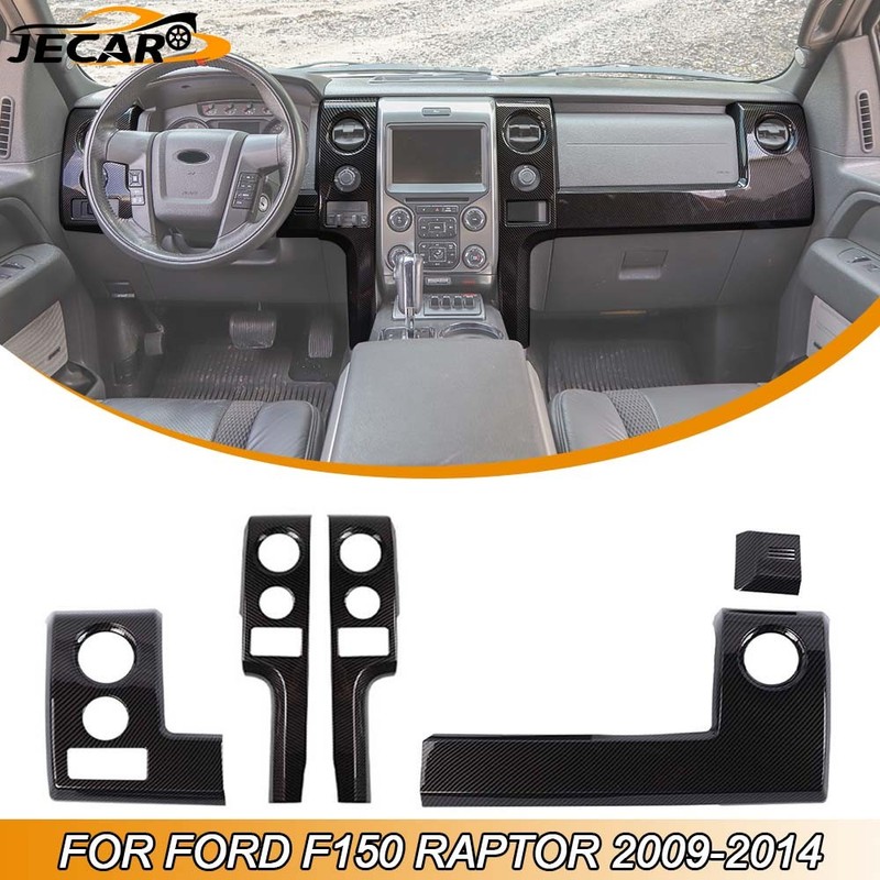Center Console Dashboard Decor Cover Trim For Ford Raptor F150 2009-14 Carbon