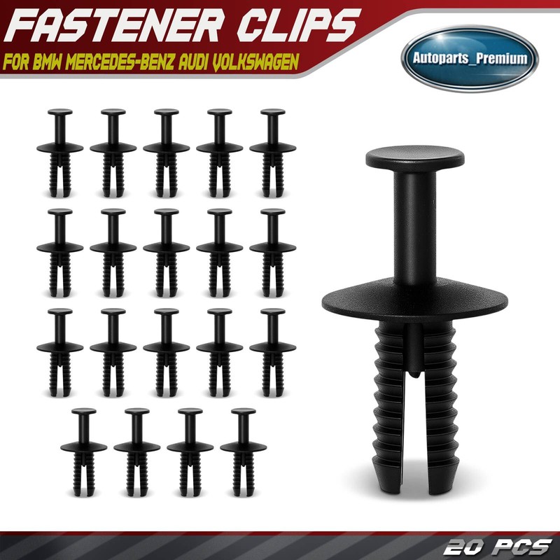 20Pcs 6.3mm Nylon Bumper Grille Scuff Plate & Trim Retainer Clips Push for BMW