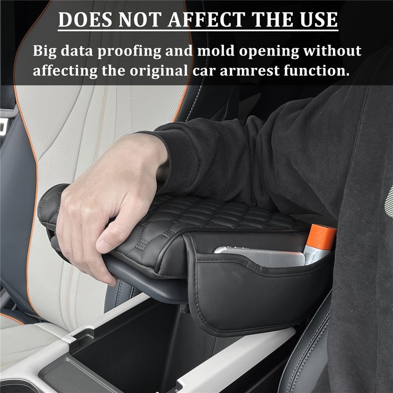 Leather Car Armrest Pad Center Console Box Cover Protector Cushion Accessories⭐ gallery