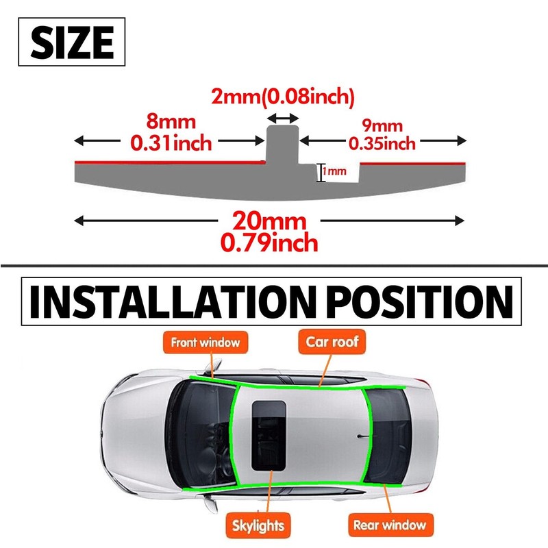3m/10ft MODIGT High Quality Rubber Roof Windshield Seal Trim for Dodge Models gallery