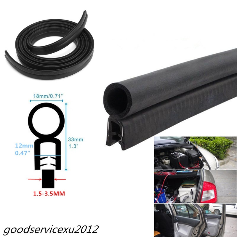 3M Black Car Auto Door Engine Edge Edging Trim Sealing Rubber Strip Weatherstrip