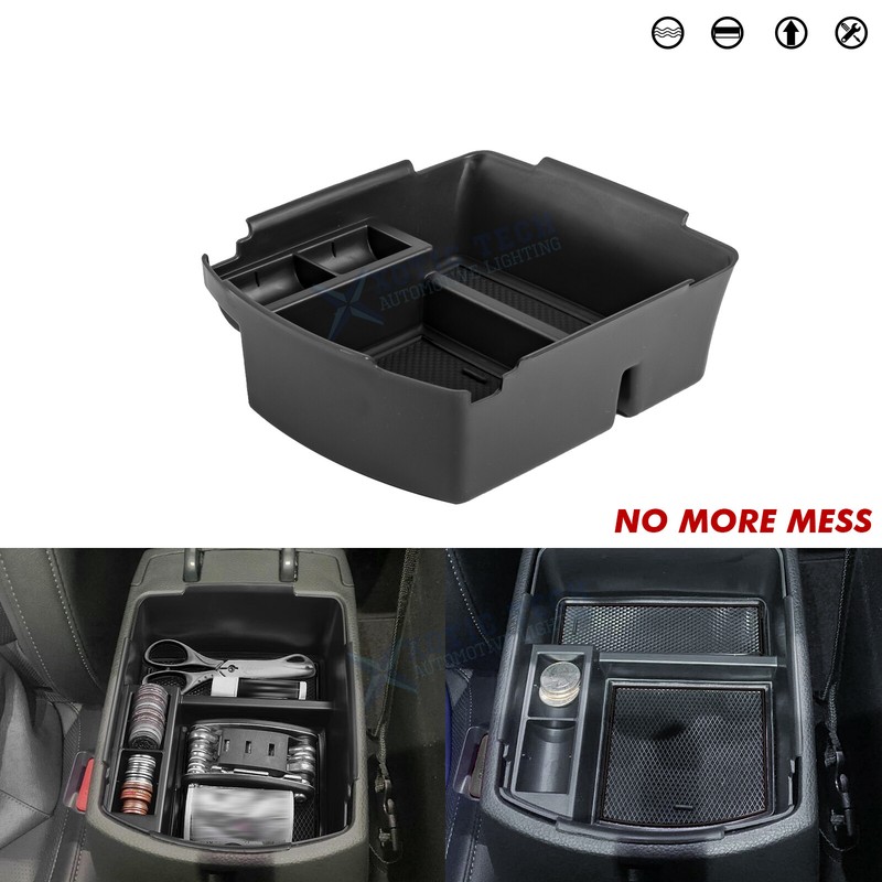 ABS Armrest Box Storage Insert Organizer w/Anti-slip Pad For Kia Seltos 2020-up