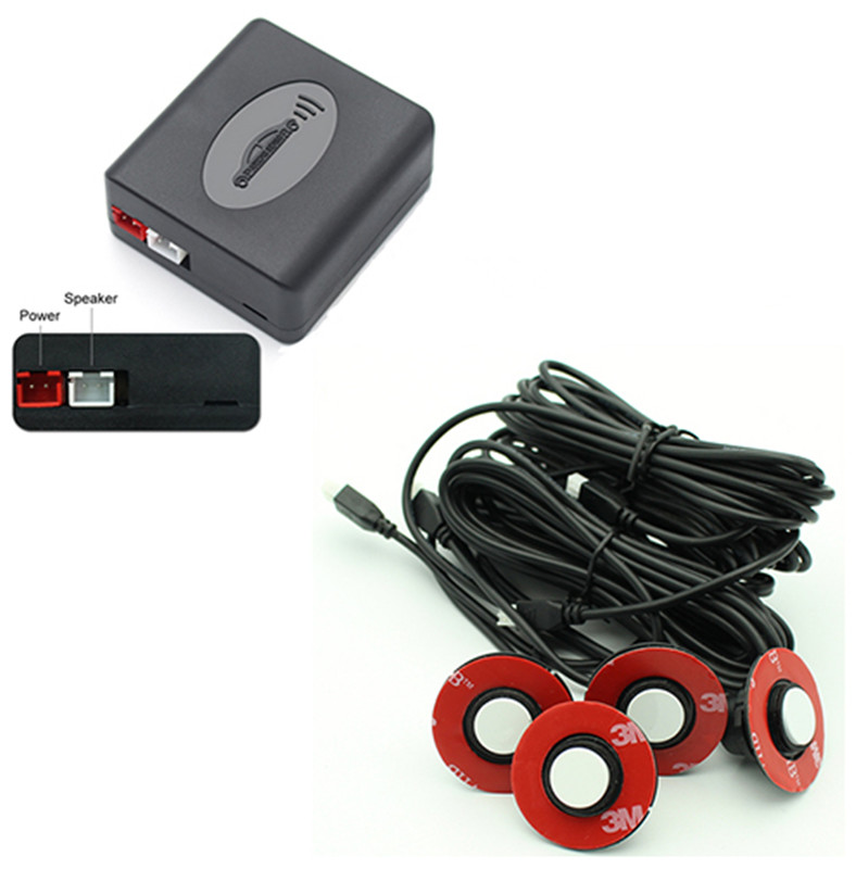 4 Sensors Parking Sensor Car Backup Reverse Radar System Alarm Kit 16mm White gallery