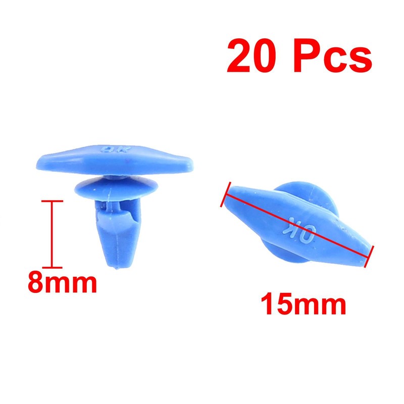 20 Pcs Blue Auto Car Truck Door Card Interior Weatherstrip Rivets Clips Plastic