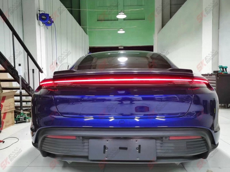 For Porsche Taycan 2020-24 Forged/Carbon Fiber/Unpainted FRP Rear Spoiler Wing gallery