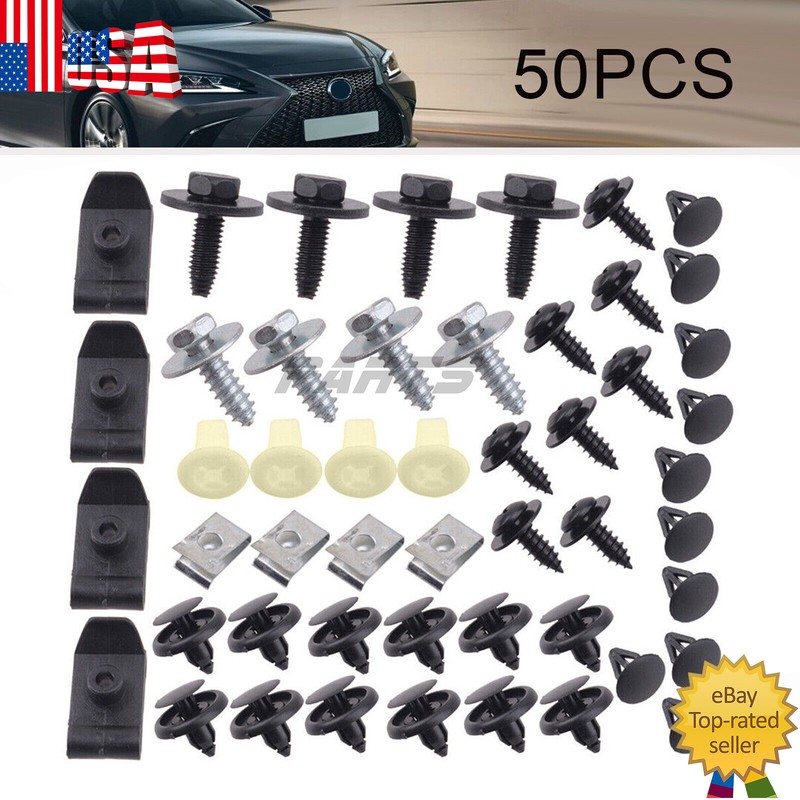 50Pcs For Toyota Lexus Car Engine Splash Shield Bumper Hardware Accessories