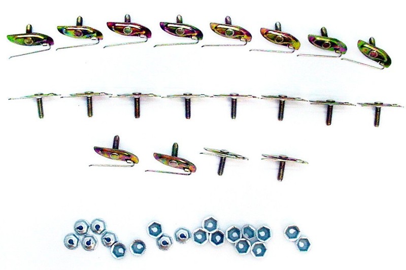 20x Chevrolet 1-3/8″ x 1/2″ Body Side Molding Trim Clips Retainers Fasteners NOS