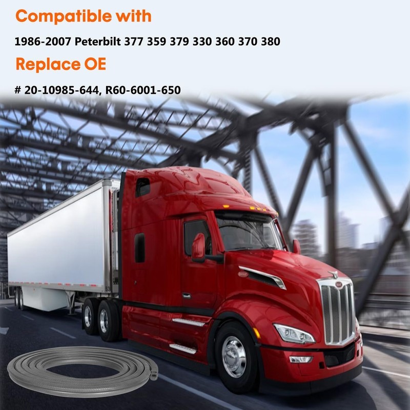 R60-6001-650 Door Rubber Weatherstrip Seal for 1986-2007 Peterbilt 359 377 379 gallery