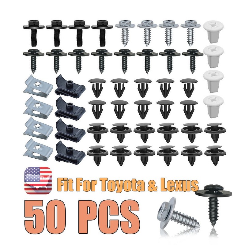 50X Clips Retainers Bolts Screw Fastener Rivet Nut Bumper Body Engine For Toyota