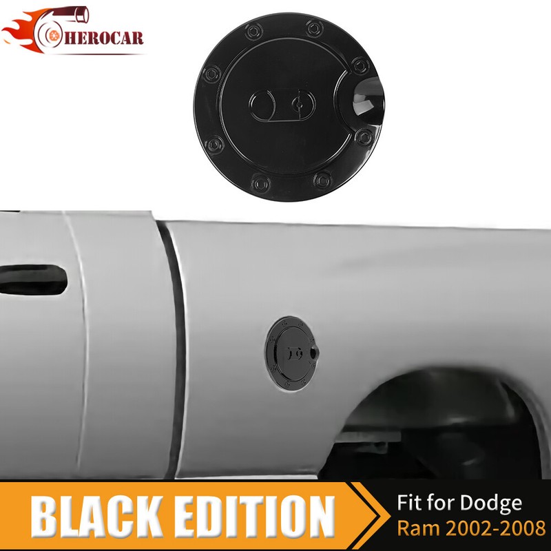 Black Fuel Tank Filler Cap Gas Door Cover for Dodge for Ram 1500 94-08 Exterior