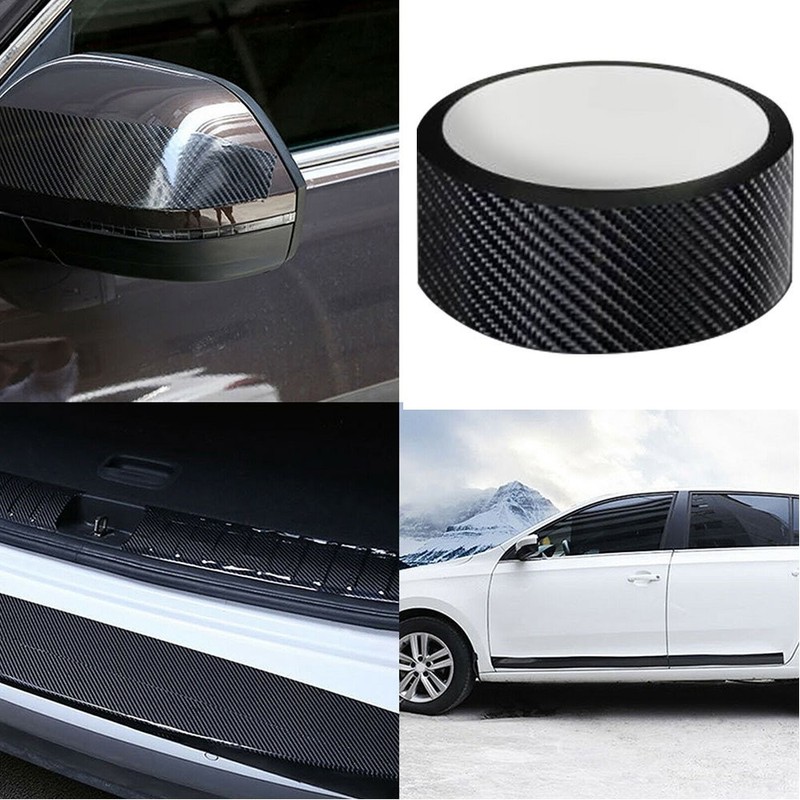 3CMx10FT Carbon Fiber Car Sticker Door Body Anti Scratch Protector Strip Part