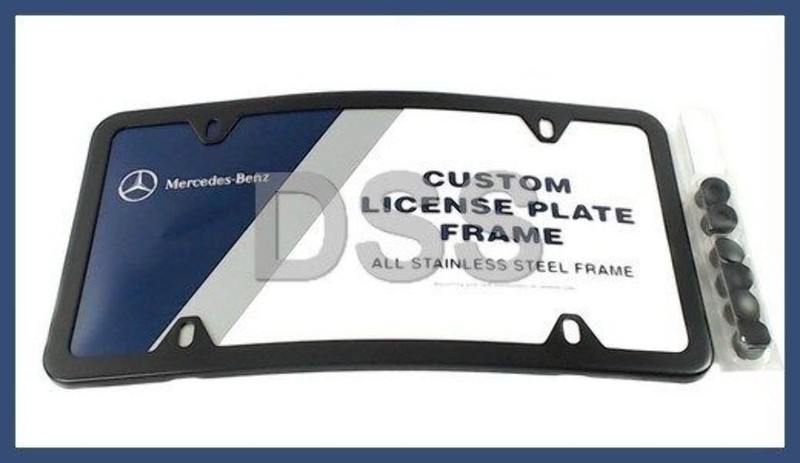 New Genuine Mercedes Curved Front Slim line License Plate Frame Black BQ6880104