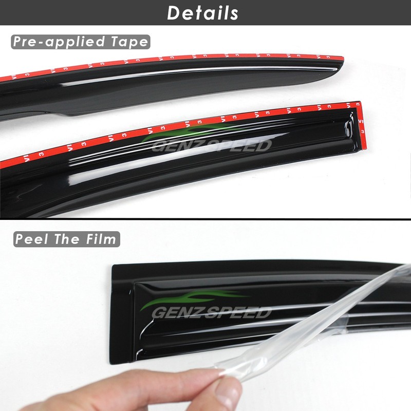 For 2009-2015 Chevy Cruze JDM Mugen Style Window Visors Rain Guards Deflectors gallery