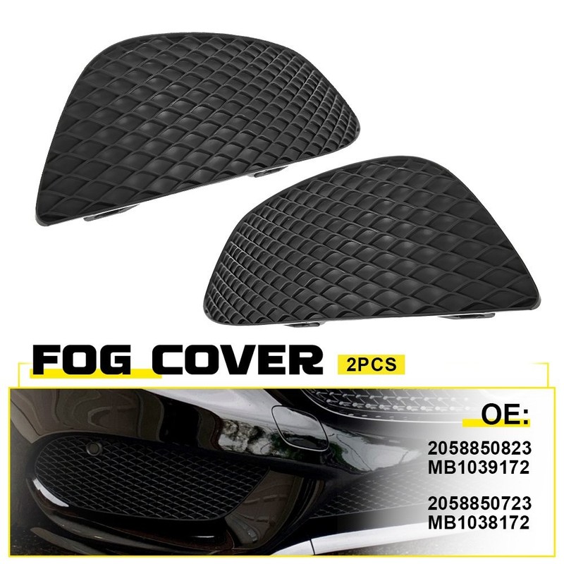 Right+Left Fog Light Hole Cover Black For 2015-2018 Mercedes-Benz C300 from USA