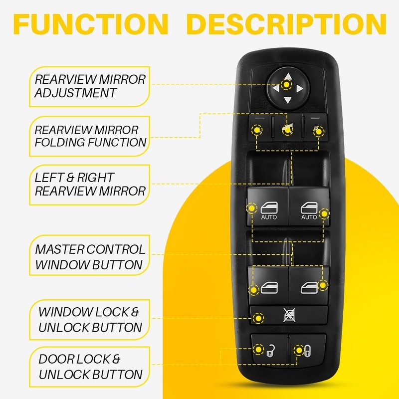 Driver Side Power Window Control Switch For Dodge RAM 1500 2500 3500 19-21 1-10x gallery