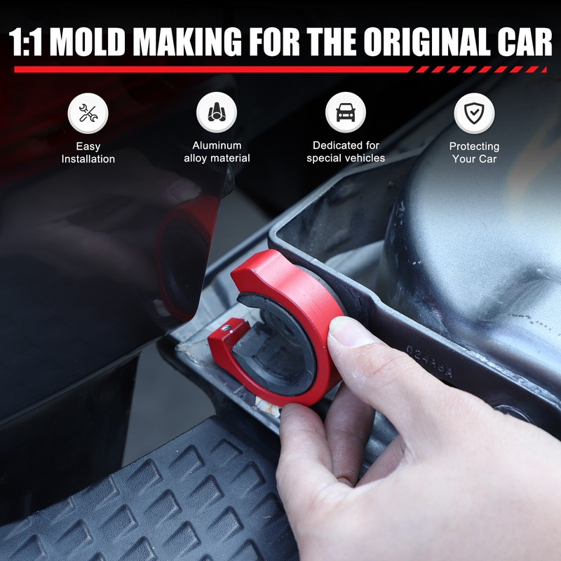 Red Aluminum Tailgate Anti-theft Ring Trim For Nissan Titan 2016+ US gallery