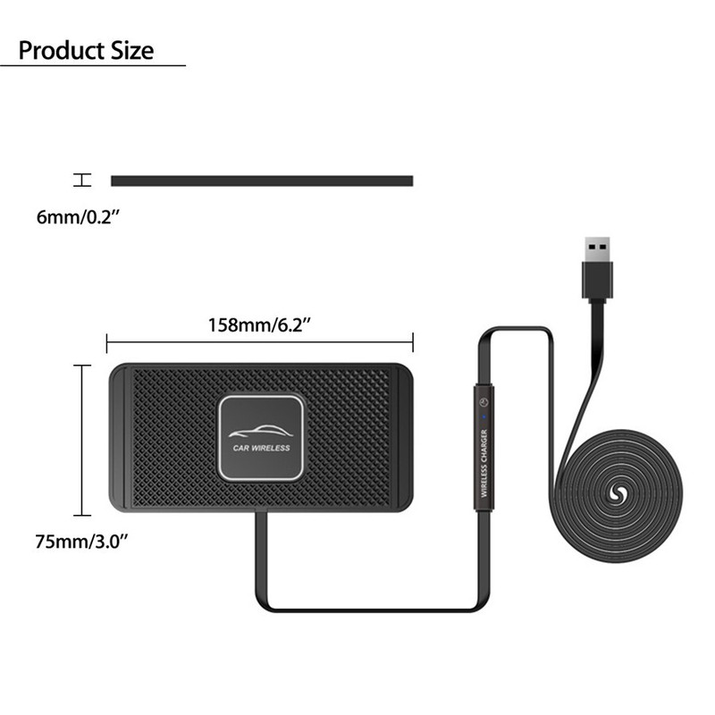 Car Fast Charger Pad Dashboard Mat Holder Stand Charging Mat Auto Accessories gallery
