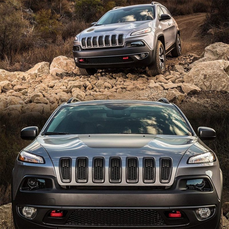 Replacement Front Grill Inserts Honeycomb Mesh Cover For 2014-2018 Jeep Cherokee gallery