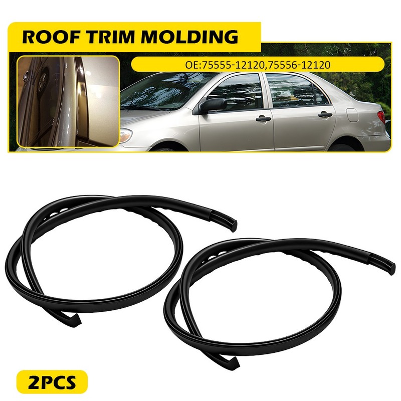 For Toyota Corolla 2003-2008 Replace 2x Roof Drip Molding Trim Rubber Seal Strip