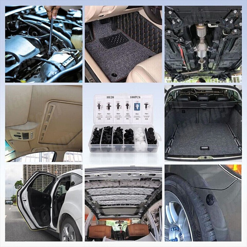 100Pcs Bumper Clips Retainer Auto Car Rivets Fastener Fender-Push Pin Trim +++ gallery