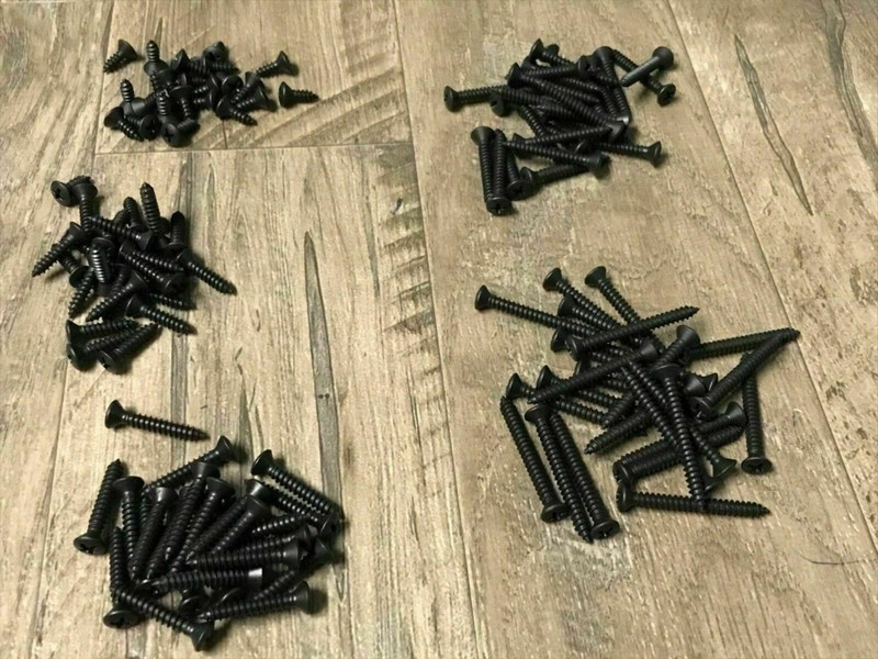 125 pcs 5 sizes #8 w/ #8 black phillips oval head sheet metal trim screws GM GMC