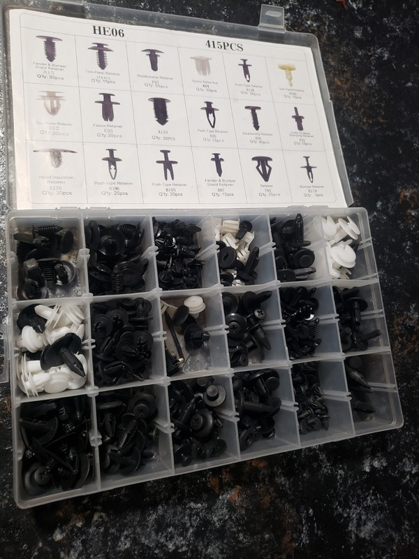 Unbranded HE06 415 pc Plastic Rivets Fastener Fender Bumper Push Clips Open Box