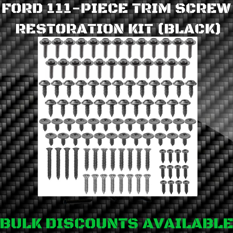 Ford Car Truck Van SUV Interior Exterior Molding Engine Bay Trim SCREW KIT BLACK