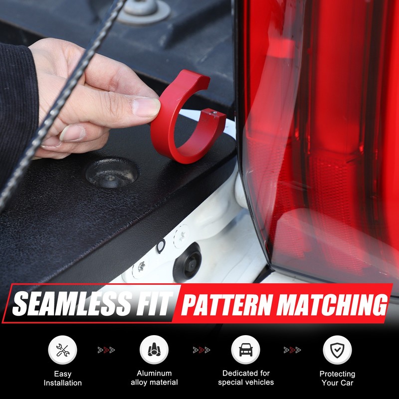 Red Aluminum Tailgate Lock Anti-Theft Lock Device Fits Toyota Tundra 2022+ gallery