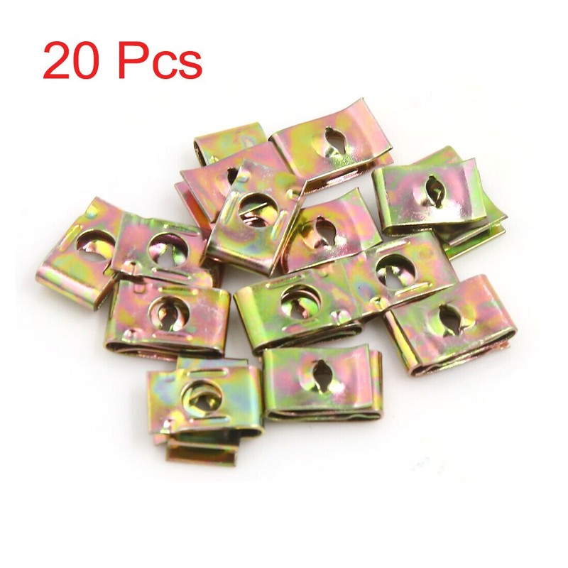 20Pcs 3mm Hole Spring Metal Retainer Screw U-Type Clips Rivets 17 x 11 x 5mm