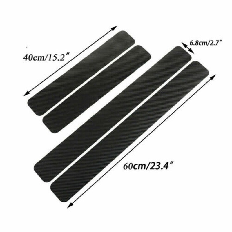 4X Carbon Fiber Door Sill Scuff Plate Stickers Universal Cuttable✨