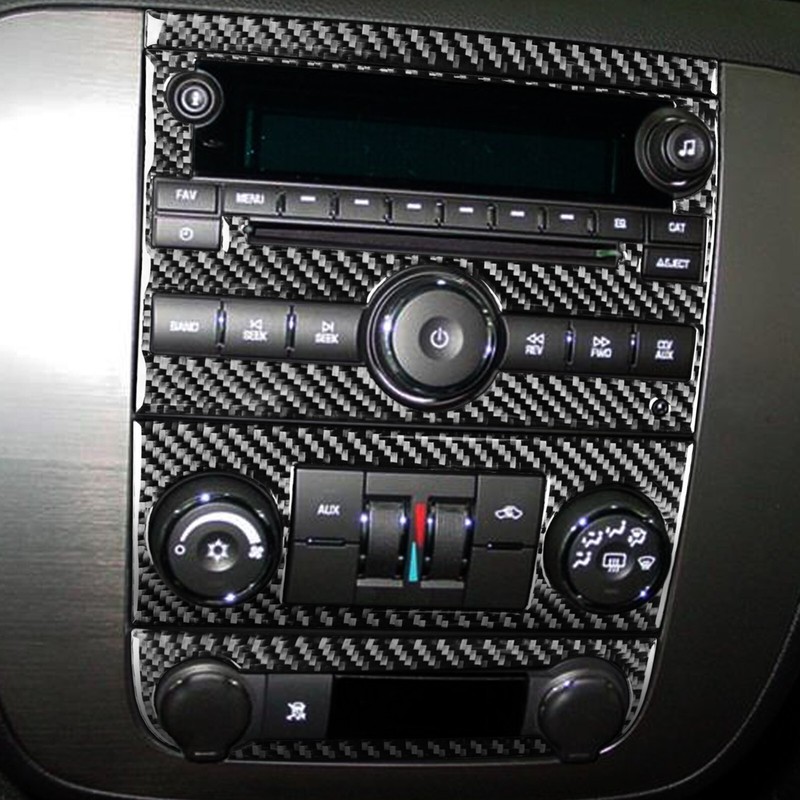 Carbon Fiber Center Console Panel Set Trim For Silverado Sierra Tahoe 2007-13 gallery