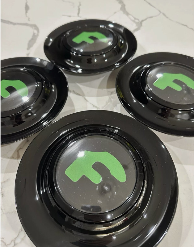 4X Black & Green Floating Center Caps For Forgiato XL Hubcap Rim Emblem 183mm gallery