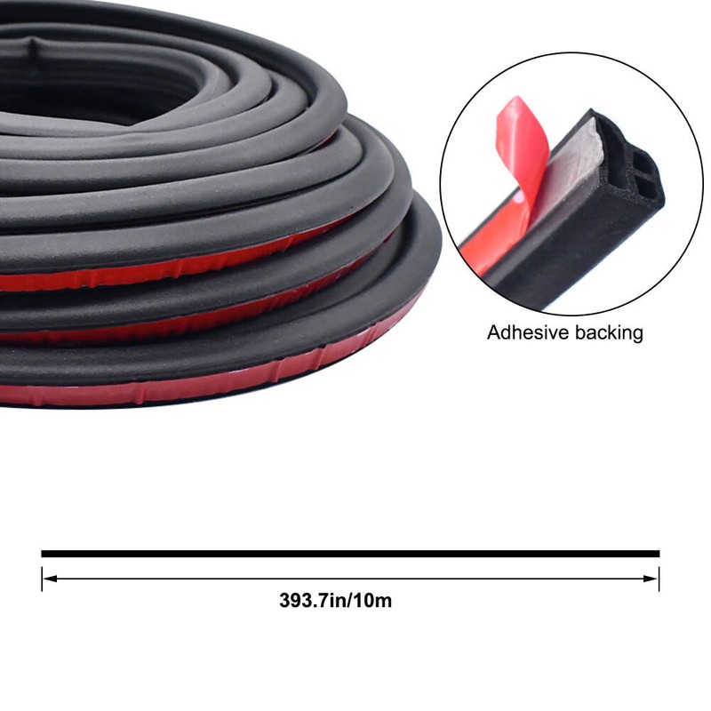 32.8Ft Car L-Shaped Door Rubber Sealing Strip Weatherstrip Edge Molding Trim