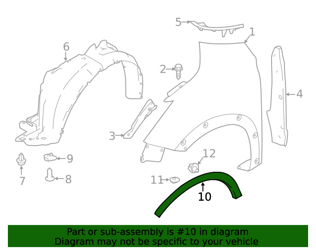Genuine Nissan Wheel Opening Molding 63810-5RY0A gallery