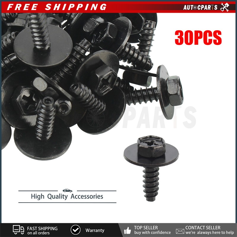 30Pcs For Mazda 2/3/5 9CF6-00-516B Bumper Retainer Screw Hex Splash Baffle Bolt gallery