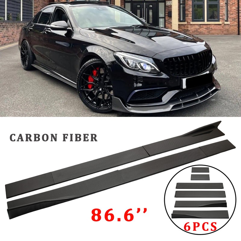 Carbon 86.6» Side Skirt Panel Lip For Mercedes Benz C-Class W205 W204 W203 W212
