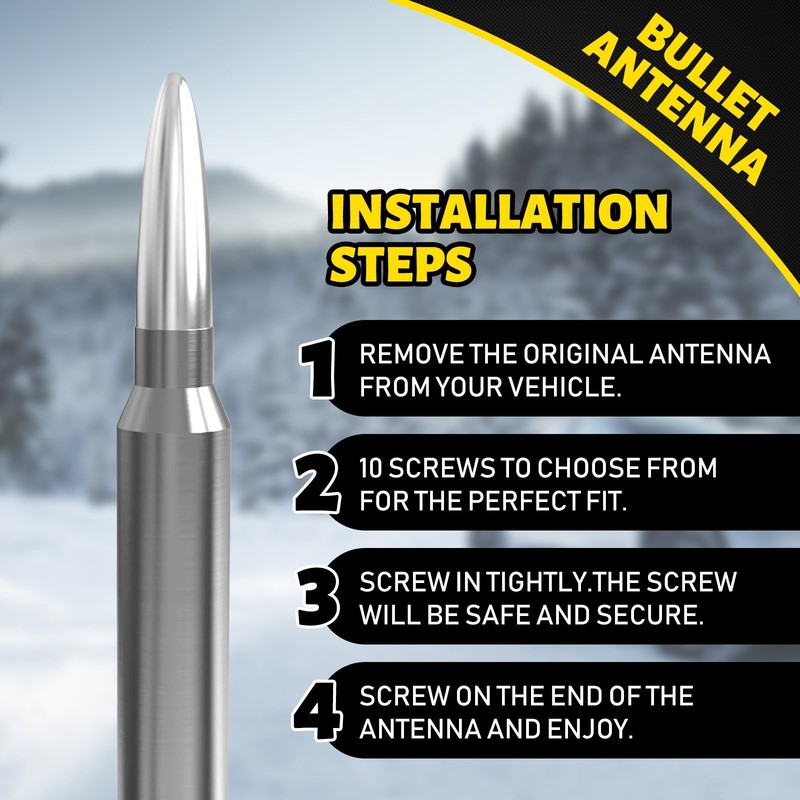 Bullet Car Genuine Antenna 50 CAL For Chevy/Chevrolet/Dodge Ram/Jeep/GMC/Ford gallery