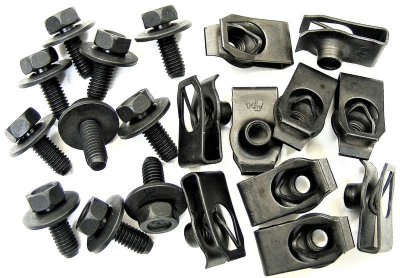 BUICK Body Bolts & U-nut Clips- M6-1.0 x 16mm Long- 10mm Hex- 20pcs (10ea)- #379